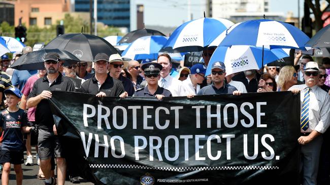 Police Marched On SA Parliament House In Fight for Compensation